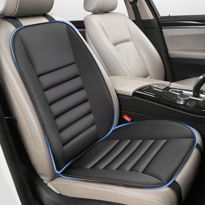 Car Seat Cushion with Back Support Pillow, 1.2'' Memory Foam, Black | Memory Foam Car Cushion for Long Driving, Truck, Office Chair, Tailbone and Lower Back Support by HOME