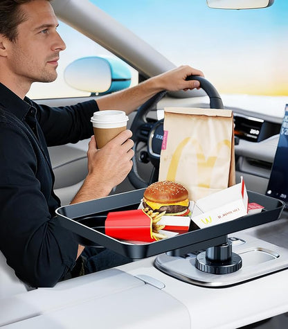 Tesla Model 3 Y ABS Car Cup Holder Tray Expander for Food Snack | Detachable 360 Rotating Car Food Tray Table for Eating Lunch Snack, Tesla Model 3 Y Accessories 2026 2025 2024 Car Essentials - Image 9