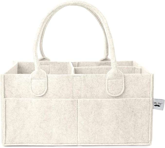 Mr. Pen- Baby Diaper Caddy Organizer, Beige, Medium | Nursery Storage Bin and Car Organizer for Diapers and Baby Wipes by MrPen