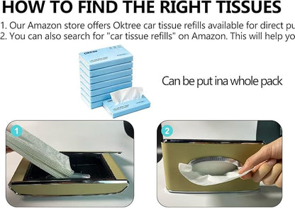 Faux Leather Car Tissue Box for Car Interior, Multi-Function Tissue Holder with Visor Clip, Armrest & Back Seat Napkin Organizer, Vehicle Tissue Dispenser Accessories (Beige Hanging) - Image 5
