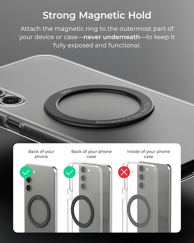 iOttie Velox MagSafe Compatible Air Vent Car Phone Holder. Unversal Magnetic Car Phone Mount for iPhone 12/13/14/15/16/17 Series & Android Phones via Included Magnetic Ring Adapter - Image 3