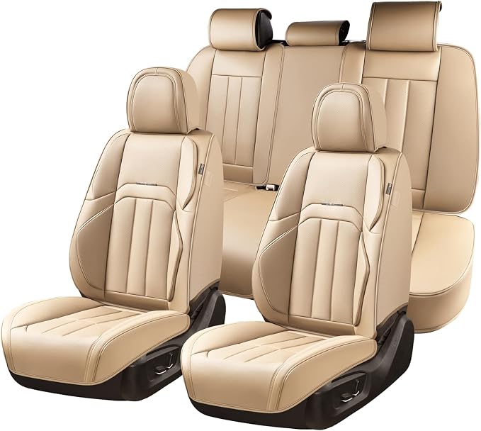 Coverado Nappa Leather Car Seat Covers Front Set, Luxury Waterproof Seat Protectors, Airbag Compatible Anti‑Slip Auto Seat Covers, Universal Fit for Most Cars SUVs Trucks Pickup Vehicles - Image 8