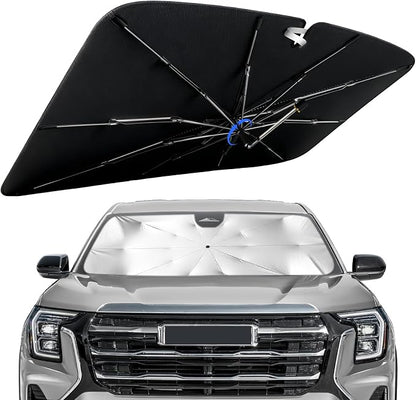 Windshield Sun Shade for GMC Terrain 2018-2026 with 360° Rotating Shaft | Custom Fit Umbrella Sunshade for UV Blocking, Interior Heat Protection, Easy Storage, UPF 50+ Cool Windshield Cover by Lonyaqui
