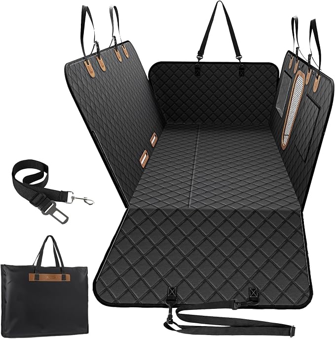 A-Pce 600D Heavy Duty Dog Car Seat Cover for Back Seat, 2026 Upgraded | Hard Bottom Back Seat Extender for Pets- Holds 600lbs, Waterproof Scratch Proof Nonslip Dog Hammock for Cars Trucks and SUVs - Image 8
