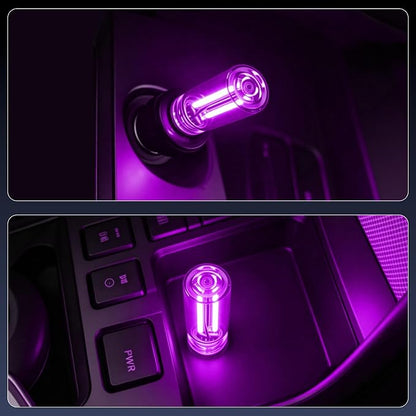 iFunyLED Car Interior USB LED Night Light, Portable Touch dimmable Car Ambient Lighting Kit, Retro Mini Transparent Glass Bottle Lamp Decorations for Vehicle Camping Bedroom Hallway, Pack of 2(Purple) - Image 5