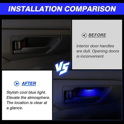 Powerty Compatible with LED Light 2020-2025 2026 Toyota Highlander Accessories Inner Door Handle Bowl Mood Lighting Decorative Interior Lamp 4PCS Blue - Image 4