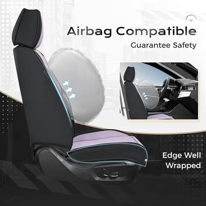Coverado Car Seat Covers, Seat Covers for Cars, Waterproof Leather Auto Seat Protectors, Leather Car Seat Cushion, Car Interiors Accessories Universal Fit for Most Cars - Image 3