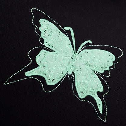 Flying Banner Butterfly car seat Covers ful Set Fashion Universal Lady Woman Female Rear Bench Split Colorized (Mint Green, Full Set - Lace) - Image 6