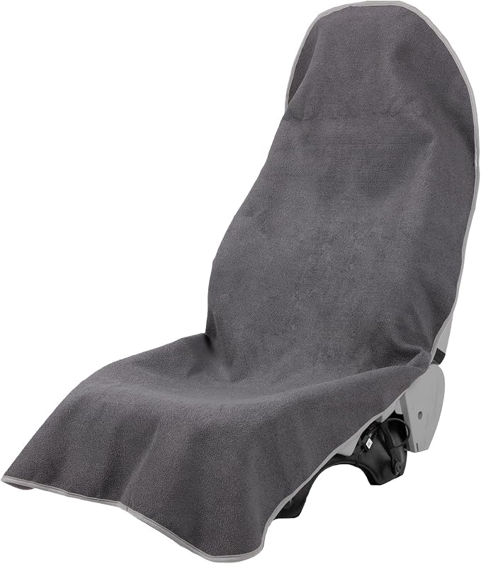 Prpeko Terry Cloth seat Cover Universal Waterproof Car Sport Towel Seat Cushion Non-Slip Sweat-Absorbent Towel Cloth Suitable for Gym Workout, Universal Fit for Car SUV Van-Grey by Prpeko