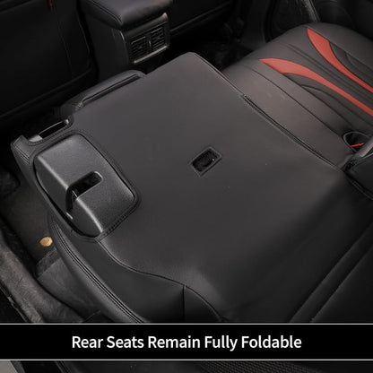 EKR Rav4 Seat Covers Custom Fit for Toyota Rav4 XLE,Platinum,Limited 2013-2018 & SE 2016-2018, Leather Car Seat Cover Full Set for SUV,Faux Leather(Black +Burgundy) - Image 7