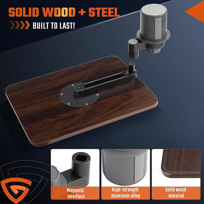 Car Desk for Laptop,360° Rotating Cup Holder Table,Wood Car Tray,Car Table | Adjustable Height Car Food Tray,Steering Wheel Tray,Car Seat Tray Compatible with Tesla Model Y/3/S, Ford F150& Most - Image 7