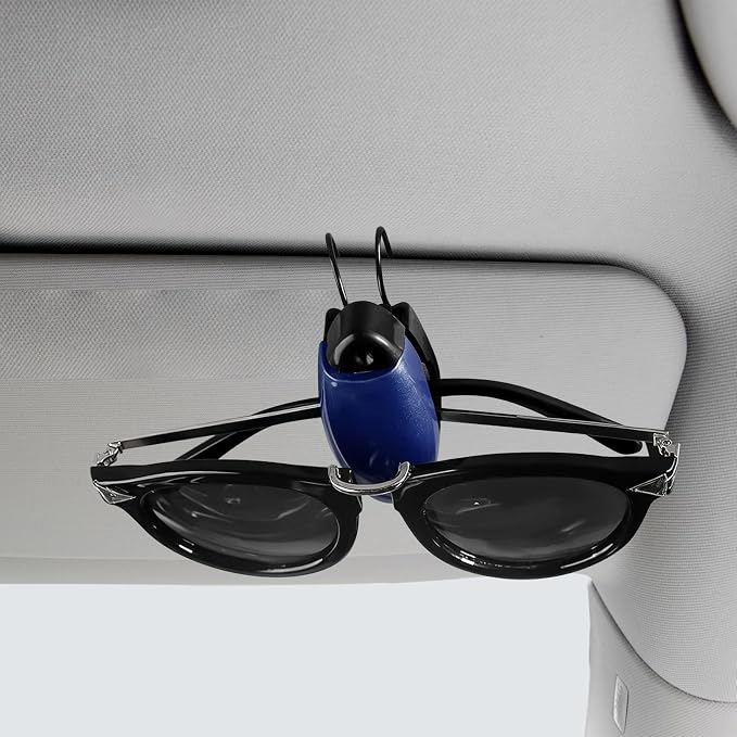 5 PCS Car Sun Visor Clips, Compact Auto Sunshade Sunglasses Clip Ticket Card Holder, Universal Sun Visor Organizer Eyeglasses Mount for Most Vehicles (Black+Green+Blue+White+Purple) - Image 4