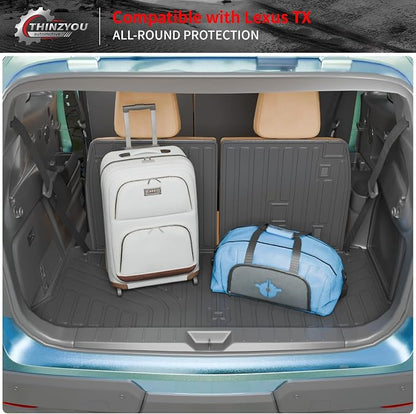 Cargo Mat for 2024-2026 Lexus TX350 TX500h TX550h+ 6&7 Seats | TPE All Weather Trunk Mat with Backrest Mat, Cargo Mat Cargo Liner Trunk Liner Back Seat Protector TX Accessories - Image 5