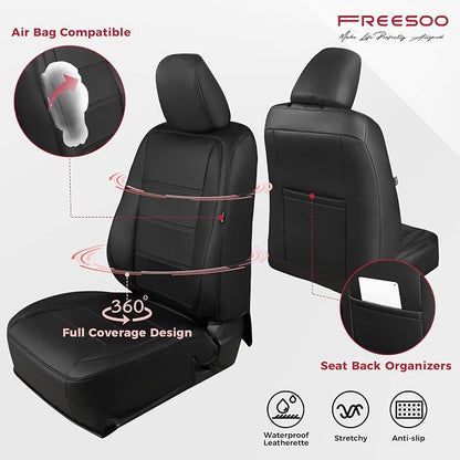 FREESOO Custom Leather Seat Covers for Toyota Corolla Hybrid LE 2023-2026 | Sedan, Full Set, Waterproof, Airbag Compatible, Scratch-resistant, Anti-slip, Protector Cushion, Durable Material, Easy-clean - Image 3