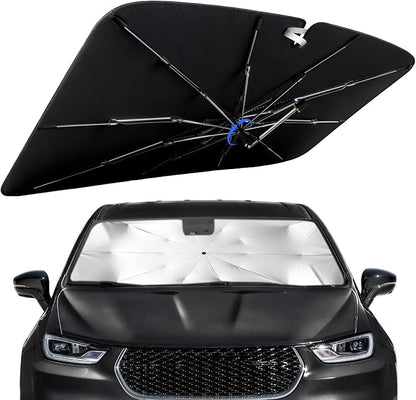 Windshield Sunshade for Chrysler Pacifica 2017-2026 with 360°Rotating Shaft | Custom Fit Umbrella Sunshade for UV Blocking, Interior Heat Protection, Easy Storage, UPF 50+ Cool Windshield Cover by Lonyaqui