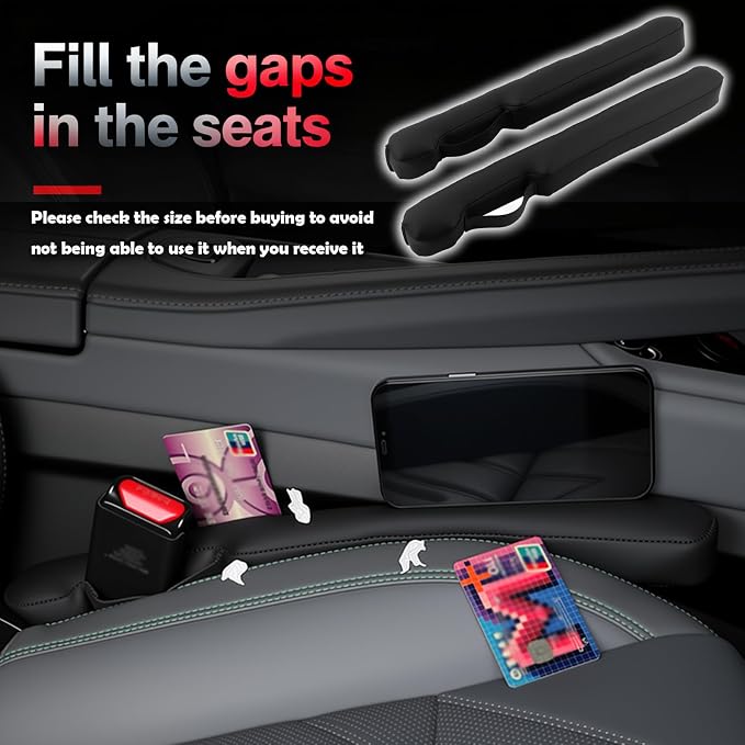 Aokdom 2026 Latest 2PCS Upgraded Car Seat Gap Filler with Fixing Ring,Elastic Car Gap Filler to Avoid Dropping Cell Phones/Keys,Essential Cars Gaps Seat Fillers Cars Accessories - Image 7