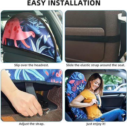 Waterproof Sweating Car Seat Cover for Post Gym Workout, Running, Swimming, Beach and Hiking, Universal Fit Non-Slip Bucket Seat Protector for Cars SUV Trucks, Machine Washable (Dinosaur) - Image 4