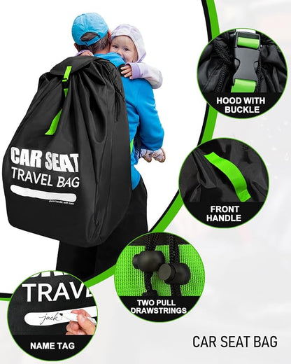 Car Seat Travel Bag for Airplane, Padded Strap Car Seat Bags for Air Travel | Thickened Large Car Seat Bags for Air Travel with Comfort Padded Straps,Carseat Storage Backpack Airport,Carseat Cover Travel - Image 4