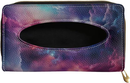 Biyejit 2 Pack Car Tissue Holder, Galaxy Clouds Sun Visor Napkin Holder, Car Visor Tissue Holder, PU Leather Backseat Tissue case Holder for car, Vehicle by Biyejit