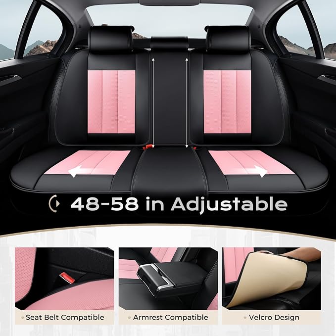 Coverado Nappa Leather Car Seat Covers Front Set, Luxury Waterproof Seat Protectors, Airbag Compatible Anti‑Slip Auto Seat Covers, Universal Fit for Most Cars SUVs Trucks Pickup Vehicles - Image 5