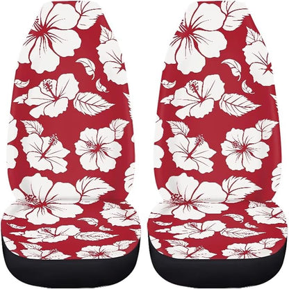 Tropical Hibiscus Flower Car Seat Covers Washable Seat Protector for Women Men White Floral Automotive Vehicle Seat Covers for Cars Interior for Cars, Sedans, Trucks, SUVs - Image 3