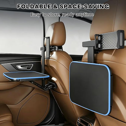 Large Car Tray Table for Back Seat with Adjustable Height | Foldable Car Desk for Laptop , Hidden Cup Holder & Phone Holder, Heavy Duty Travel Food Tray for Eating Working Road Trips - Image 5