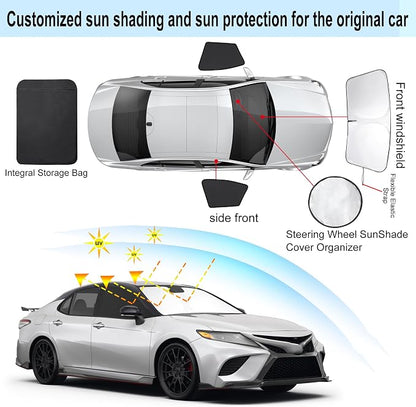 3PCS Car Window Shades Front Windshield Sun Shade Foldable Window Shade Custom Fit for 2018-2022 Honda Accord Accessories Car Shades for Front Windows Anti-UV Rays Block Heat - Image 3