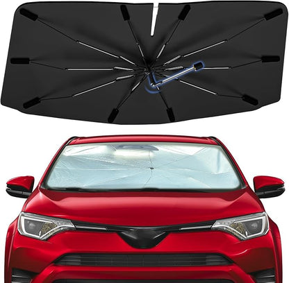 Windshield Sun Shade Umbrella for Toyota RAV4 2013-2018 Front Window | 360 Rotation Car Sunshade, Highly Reflective Front Window Sun Shield Visor for UV Protection, Keep Car Cool Accessories by Bocvam