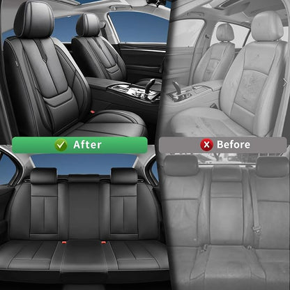 Fit Sentra Car Seat Covers for Nissan Sentra 2008-2024 2025 2026-Upgraded Premium Waterproof & Breathable Leather, Airbag Compatible, All-Weather Seat Cushion Protector,2 Front/Black - Image 4