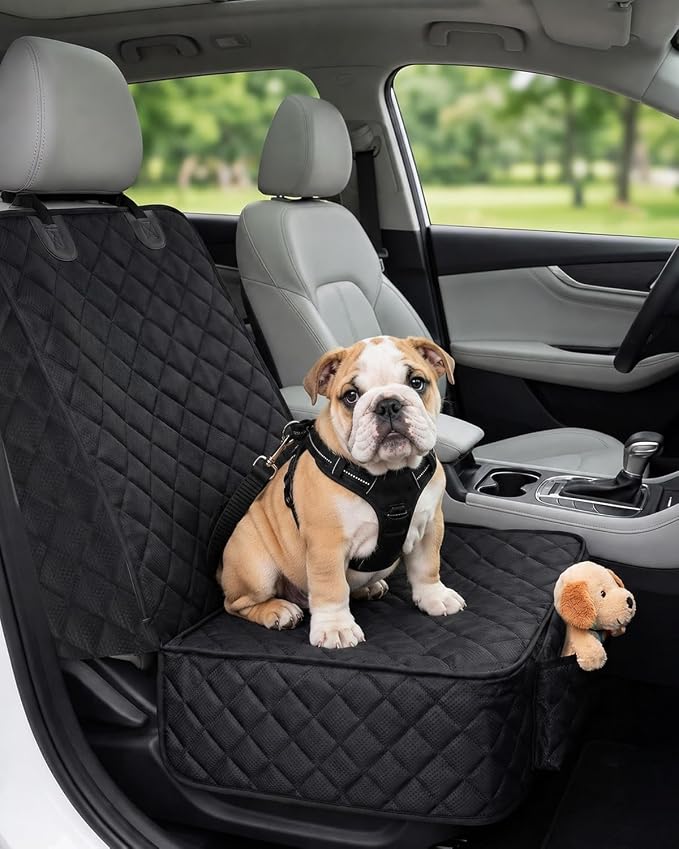 Victoper Dog Car Seat Cover, 600D Heavy Dute Car Seat Cover for Dogs Pets,100% Waterproof Anti-Scratch Nonslip Dog Seat Cover for Cars, Seat Covers Protector for Sedan SUV Truck Small Black by Victoper