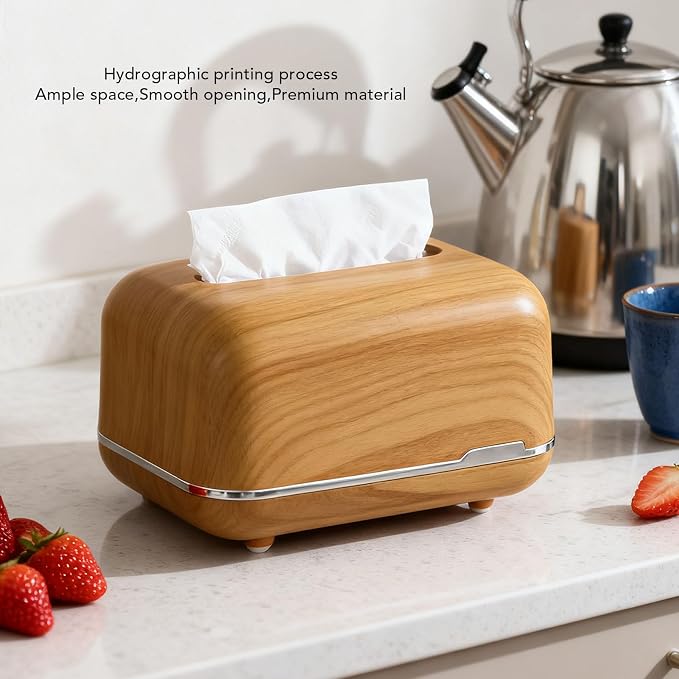 Decorative Tissue Box Holder, Rectangle Tissue Box Cover | Rectangular Kleenex Box Covers For Countertop, Coffee Table, Office, Car Rectangular Tissue Dispenser - Image 8