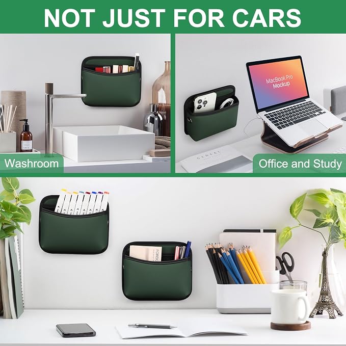 Accmor Universal Car Pocket Organizer - PU Leather Pouch for Seat, Door, Window, Console - Holder for Cards, Trash, Cell Phone, Sunglasses - Image 7