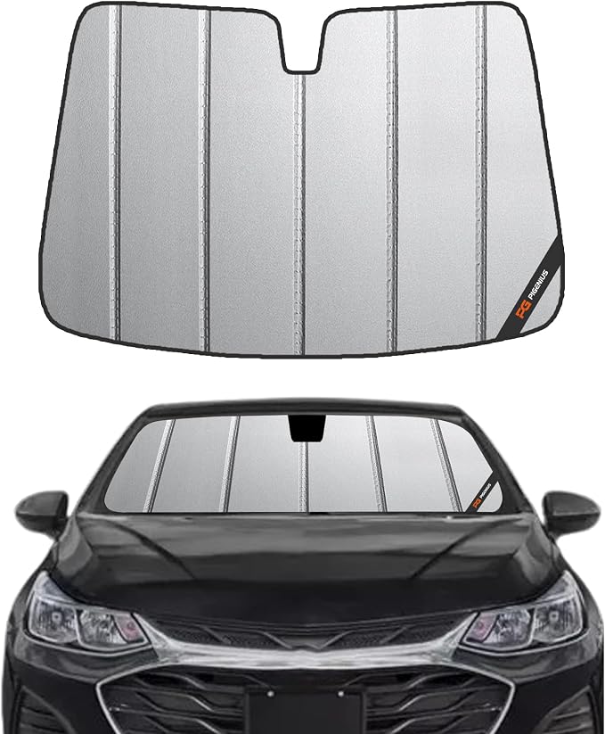 Pigenius Windshield Sunshade for Chevy Cruze 2016-2019 (Gen 2 / New Body), Premium Grey Leather Finish by Pigenius