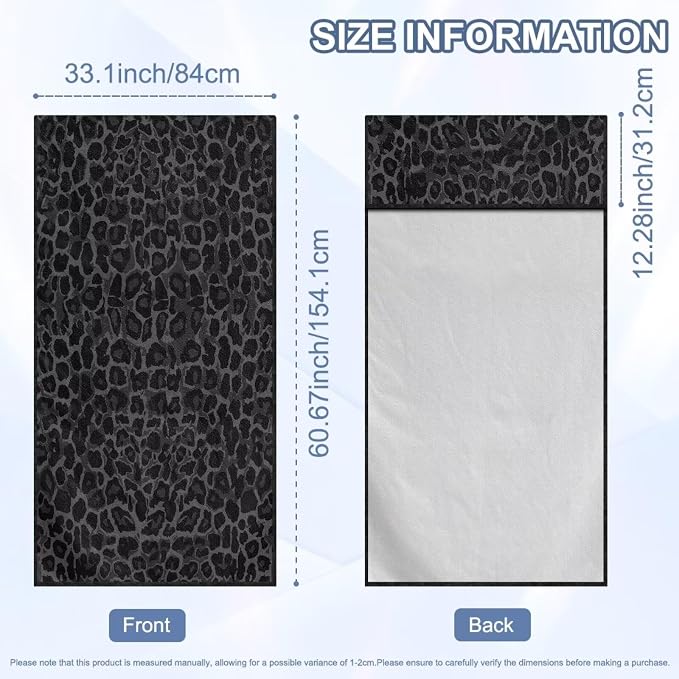 SEANATIVE Black Leopard Sweat Towel Seat Cover, Premium Car Seat Towel Protector for Trucks SUV Jeep, Universal Seat Covers for Post Gym Workout, Running, Swimming, Beach - Image 7