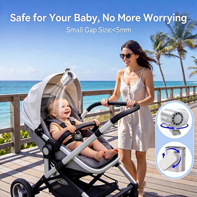 Car Air Conditioner Clip Fan with Semi-Cooling Technology, 2026 New USB Rechargeable Portable Fan, Mini Fan, Hands-Free Clip on Fan for Cars, Work, Camping (White) - Image 3