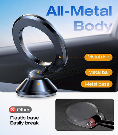 VICSEED Ultra Mini for MagSafe Car Mount Magnetic Phone Holder for Dash | All Metal, High & Low Temp Resistance, Strong Magnets, 360° Rotation Adjustable, for iPhone 17 Pro Max 16 15 14 13, Dashboard - Image 7