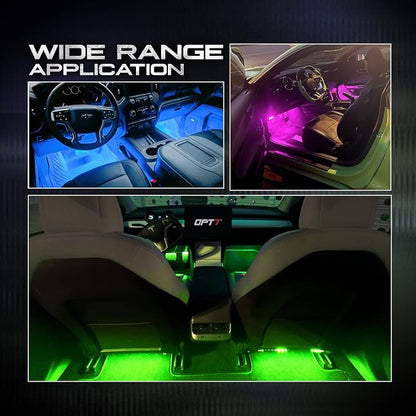 OPT7 Aura Double Glow RGB Interior Show Car Lights with Remote Control | Ultra Bright Ambient Glow, Multicolor Double LED Strips, Sports Car Decoration, 12V JDM Accessories, Sound Sync Lighting - Image 9