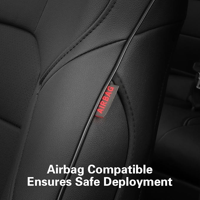 EKR Car Seat Covers for Toyota Camry 2018-2024 (Gas),Full Set | Custom Fit for Toyota Camry L/LE/SE 2018-2024 & SE Nightshade 2020-2024,Factory-Style Upgrade-Faux Leather(Black) - Image 5