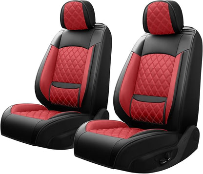 Fit Canyon Car Seat Covers for GMC Canyon 2015-2025 2026 - Luxury Leather, Anti-Slip, All-Weather, Waterproof & Breathable, Airbag Compatible, 2 Front Seats Only (Red) - Image 9