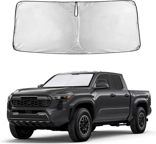 Autovir Windshield Sun Shade Fit for 2024 2025 2026 Toyota Tacoma | Sunshade, Front Car Window Shades Sun Visor, Blocks UV Rays & Heat, Car Accessories by Autovir