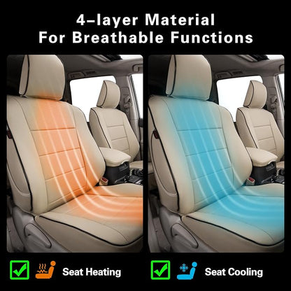EKR Car Seat Covers Custom Fit for Toyota 4Runner(5 Seats) Full Set | for Toyota 4Runner 2003-2009(Manual Front Seats)Full Wrap,Airbag Compatible,Waterproof Pet-resistant,Faux Leather(Beige) - Image 6