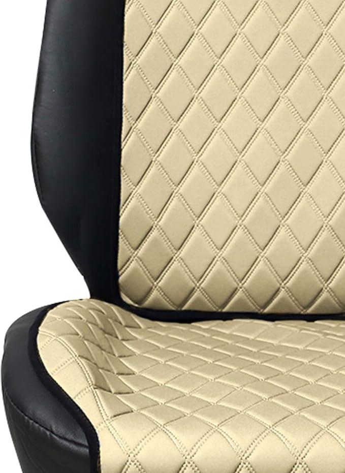 FH Group Car Seat Cushion – Neosupreme Single Front Seat Cover with Front Pockets, Airbag Compatible, Universal Fit Car Seat Cushion for Driver or Passenger Seat, SUV, Truck, Sedan & Van – Beige - Image 3