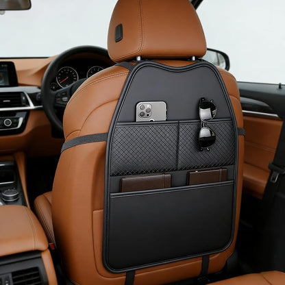 2 Pack Seat Back Protector - Leather Kick Mat with Storage Pockets, Front & Back Seat Cover for Kids -Large Capacity Car Seat Organizers and Storage for Child, Splashproof & Easy Clean - Image 7
