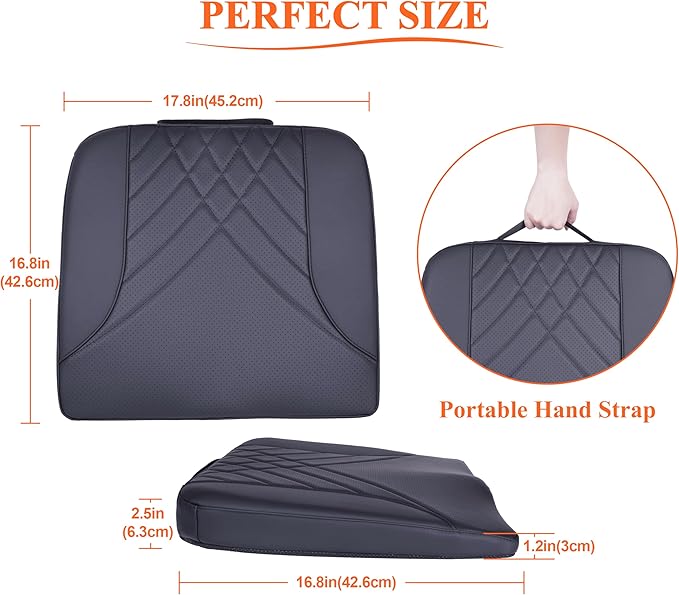 kingphenix Memory Foam Car Seat Cushion for Driving Comfort and Office Use | Coccyx and Lower Back Pressure Relief, Non-Slip Seat Cushion for Cars, Trucks, SUVs, Long Drives and Office Chairs, Black - Image 8