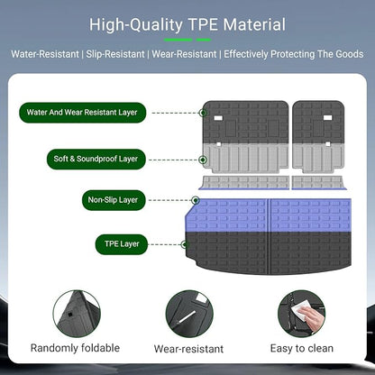 xipoqix Cargo Mat Backrest Mat Compatible with 2024-2026 Chevy Traverse | GMC Acadia 2025 2026 Buick Enclave Cargo Liner Replacement for 2024-2026 Chevy Traverse Accessories (Trunk Mat+Backrest Mat) - Image 5