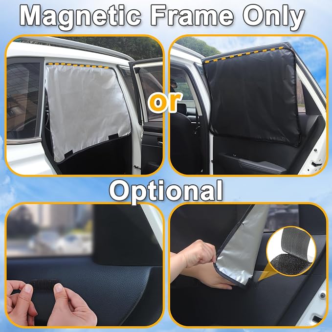 Lechin Magnetic Car Side Window Sun Shades for Baby, 2 PCS, 31.5 x 20 in | 10 M40 Magnets, UPF50+, Block Heats and UV Rays - Image 3