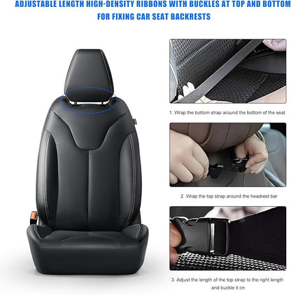 2 PCS Back Seat Cover for Kids, Car Kick Mat Seat Protector with 2 Storage Pockets, Premium Water Resistant Backseat Kick Mats Protect Vehicle from Dirt, Mud, Scratches - Image 5