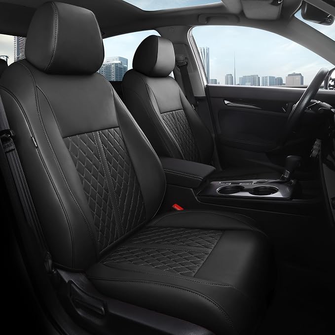 RIDEPOSH Custom Fit Seat Covers for Honda Civic 2022-2026 | Hatchback EX-L Sport Touring, Faux Leather, 60/40 Split Rear, Rear Armrest, Waterproof, Airbag Compatible, Easy-to-clean by RIDEPOSH