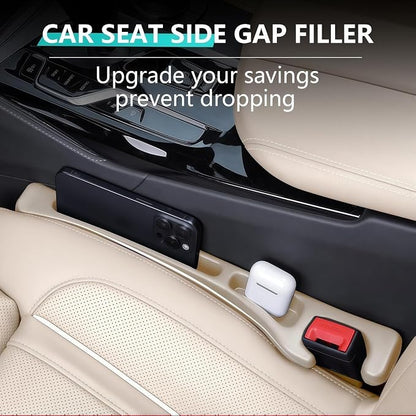 EnzeroTools Car Seat Gap Filler, 2-Pack No-Drop Seat Side Gap Seam Filler Organizer with Phone Holder, Universal Fit Fill The Gap Between Seat & Console, Perfect for Car, SUV, Truck - Image 2