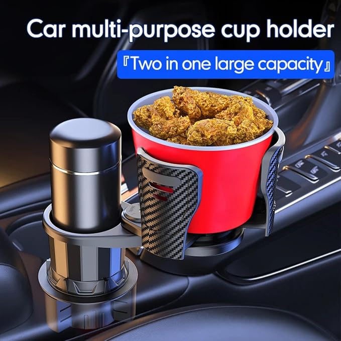 Car Cup Holder Expander, 2-in-1 Manual 360 Rotation | 2-in-1 360° rotating design, durable ABS build, twist-to-install, for daily commute, stable on flat roads - Image 4